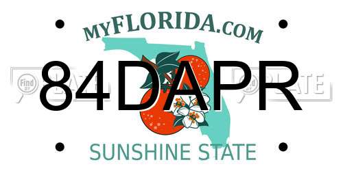 84DAPR Florida License Plate