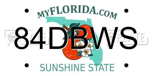 84DBWS Florida License Plate