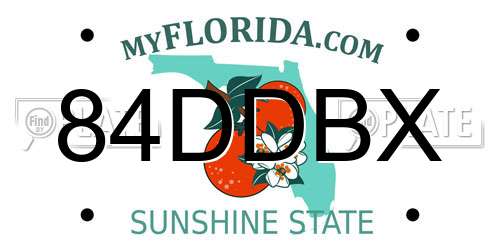 84DDBX Florida License Plate
