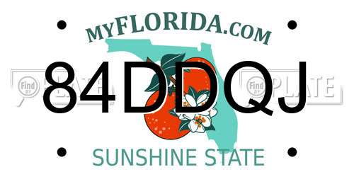 84DDQJ Florida License Plate