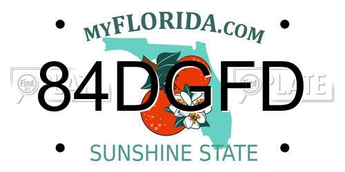 84DGFD Florida License Plate