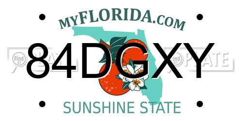 84DGXY Florida License Plate