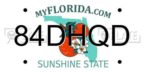 84DHQD Florida License Plate