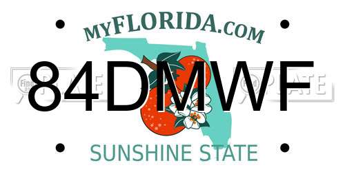 84DMWF Florida License Plate