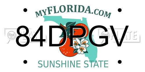 84DPGV Florida License Plate