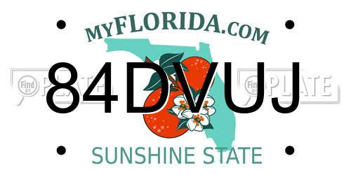 84DVUJ Florida License Plate