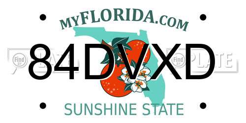 84DVXD Florida License Plate