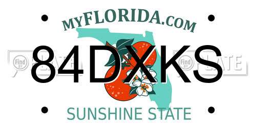 84DXKS Florida License Plate