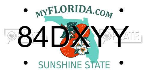 84DXYY Florida License Plate