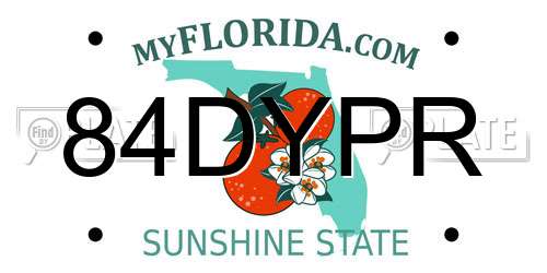 84DYPR Florida License Plate