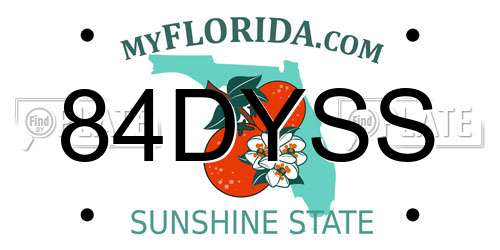 84DYSS Florida License Plate