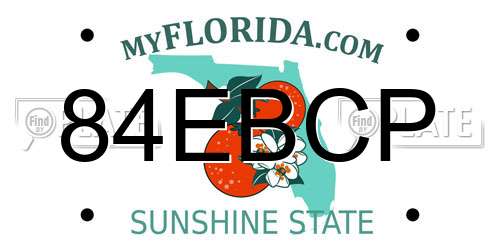 84EBCP Florida License Plate