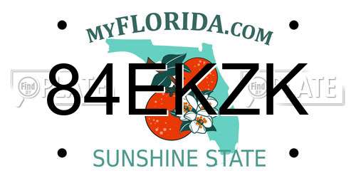 84EKZK Florida License Plate
