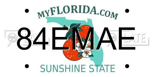 84EMAE Florida License Plate
