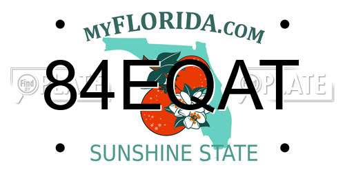 84EQAT Florida License Plate
