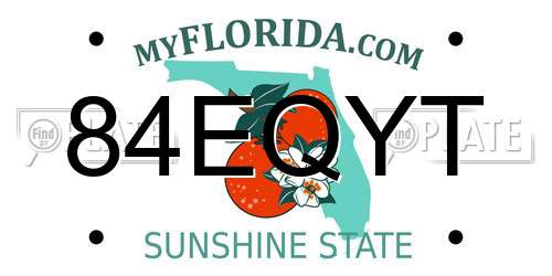 84EQYT Florida License Plate
