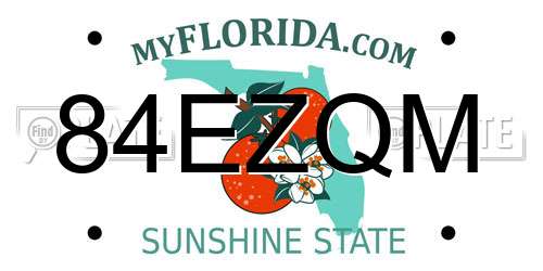 84EZQM Florida License Plate