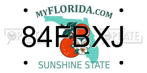84FBXJ Florida License Plate