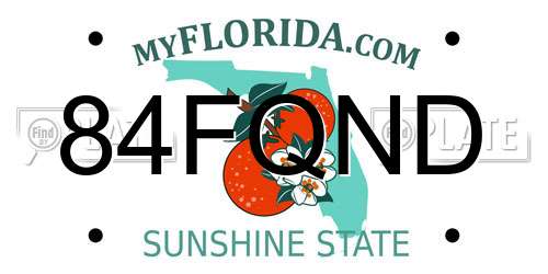 84FQND Florida License Plate