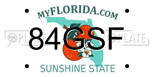 84GSF Florida License Plate