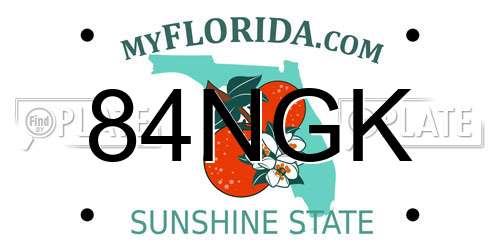 84NGK Florida License Plate