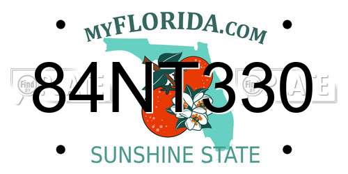 84NT330 Florida License Plate