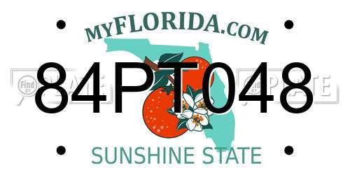 84PT048 Florida License Plate