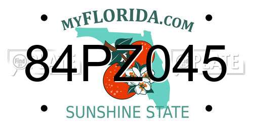 84PZ045 Florida License Plate