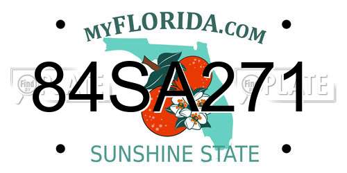 84SA271 Florida License Plate