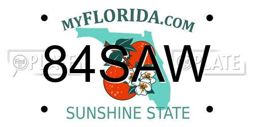 84SAW Florida License Plate