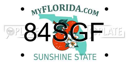 84SGF Florida License Plate