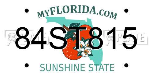 84ST815 Florida License Plate