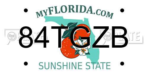84TGZB Florida License Plate