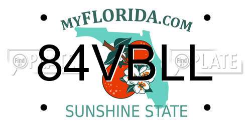 84VBLL Florida License Plate