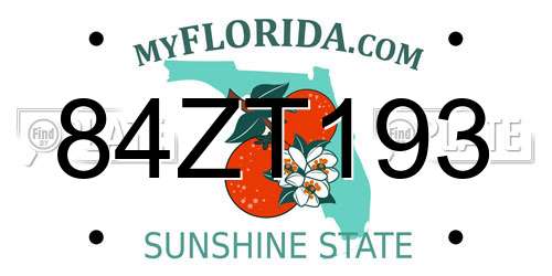84ZT193 Florida License Plate
