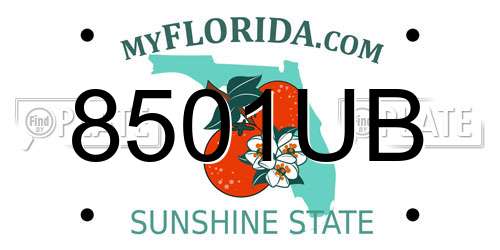 8501UB Florida License Plate