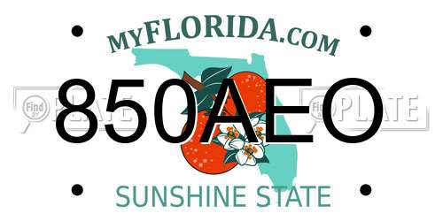 850AEO Florida License Plate