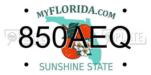 850AEQ Florida License Plate
