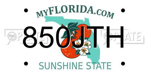 850JTH Florida License Plate