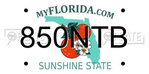 850NTB Florida License Plate