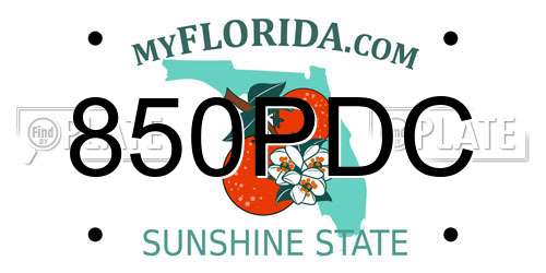 850PDC Florida License Plate