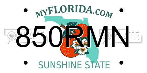 850RMN Florida License Plate
