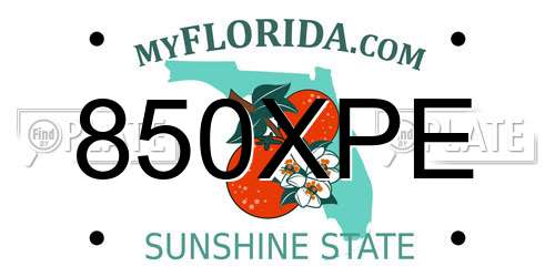 850XPE Florida License Plate