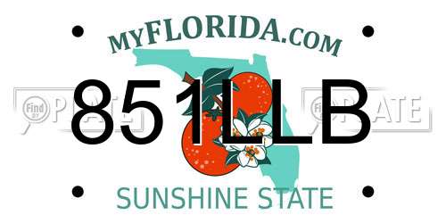 851LLB Florida License Plate