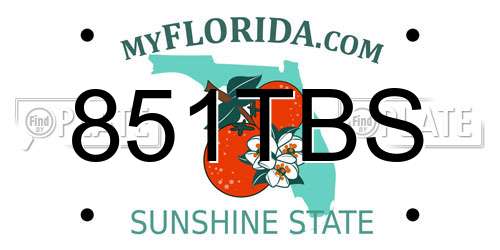 851TBS Florida License Plate