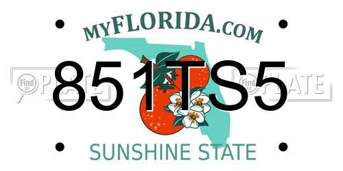 851TS5 Florida License Plate