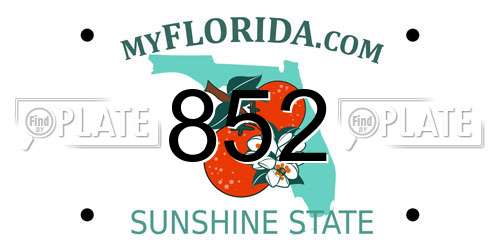 852 Florida License Plate