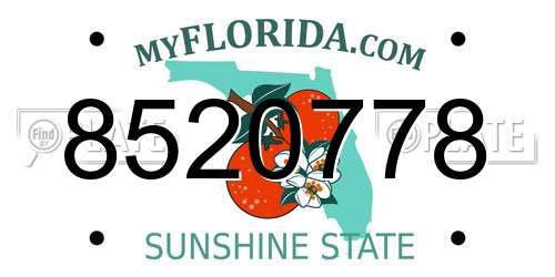 8520778 Florida License Plate