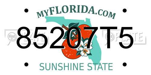 85207T5 Florida License Plate