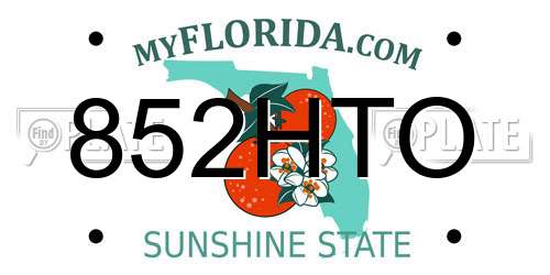 852HTO Florida License Plate